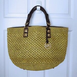 Michael Kors woven straw tote EUC